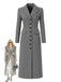 Manteau longue gris à boutons col revers unis des années 1930