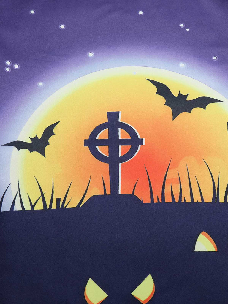 Robe trapèze à encolure en V violet foncé des années 1950