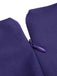 Robe trapèze à encolure en V violet foncé des années 1950