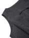 2PCS Gilet à rayures fines gris foncé et jupe plissée des années 60
