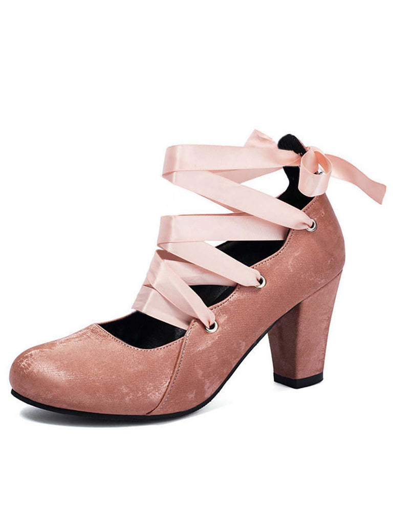 Escarpins vintage Mary Jane à talons épais et ruban