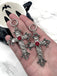Boucles d'oreilles Halloween gothique croix 3D fleur
