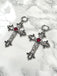 Boucles d'oreilles Halloween gothique croix 3D fleur