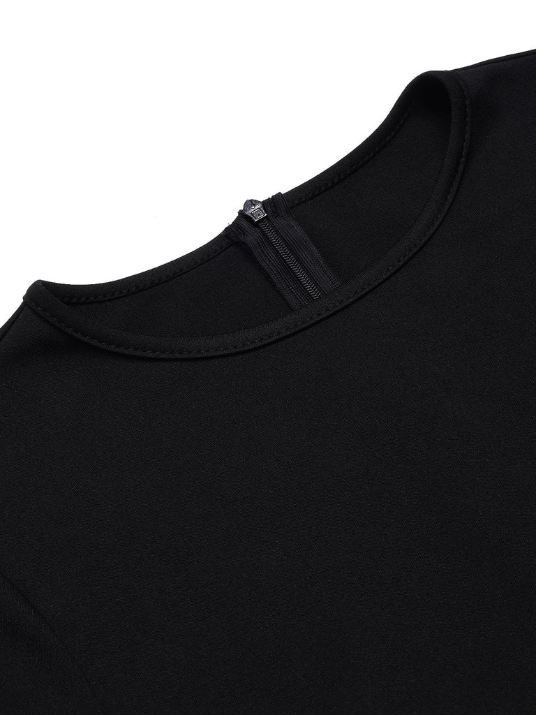 Robe Swing Vintage Année 50 Noire à Pois Cocktail Pin Up