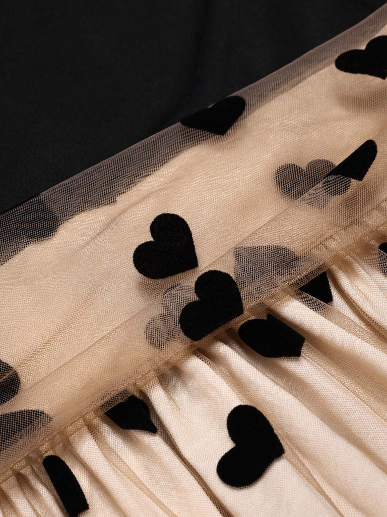 Robe Swing Vintage Année 50 Noire à Pois Cocktail Pin Up