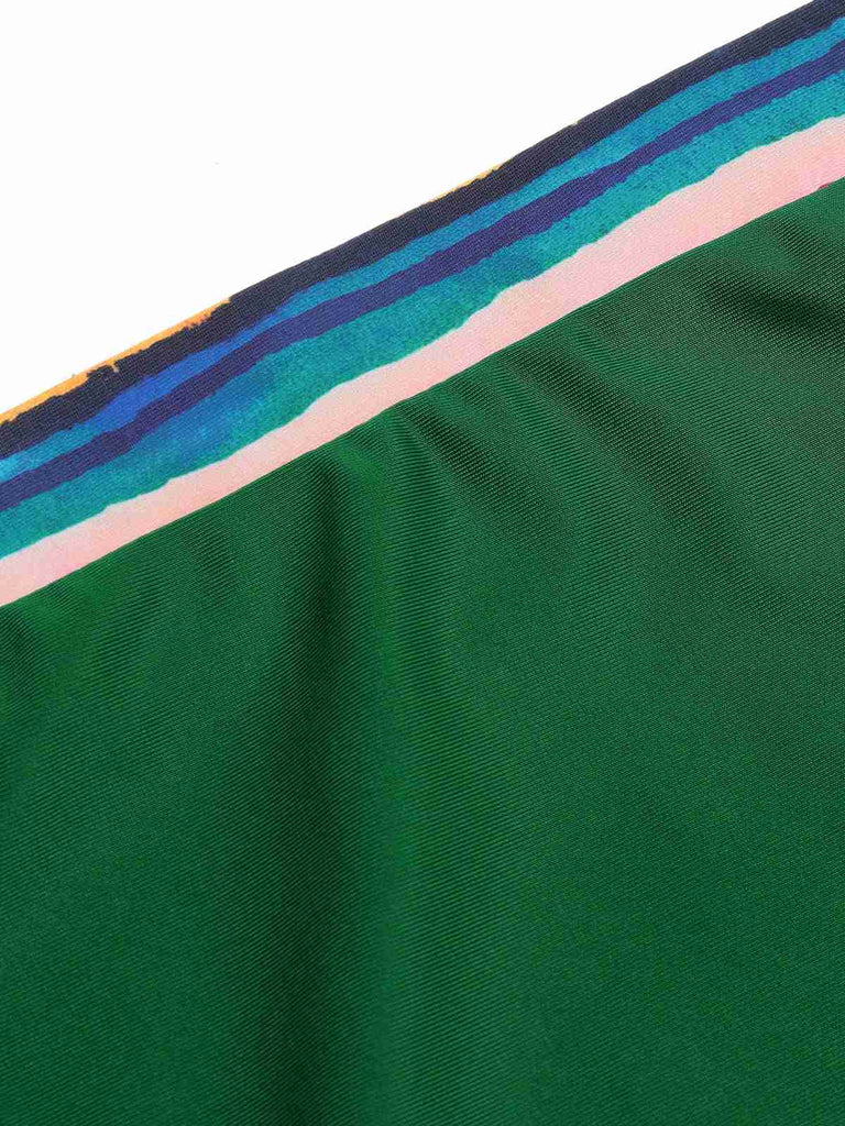 Maillot de bain multicolore à rayures Boho 1970 avec Cache Maillot