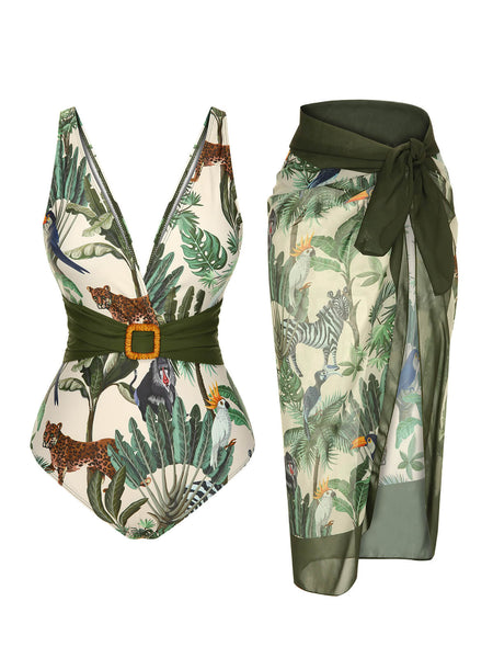Maillot de bain classique motif palmier