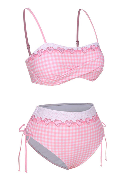 Maillot de bain 1 pièce à volants - rose - 30.00