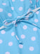 [Pré-vente] Maillot de bain une pièce bleu à bretelles fines et à pois des années 40
