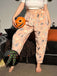 Pantalon de pyjama fantôme citrouille lumineux d'Halloween des années 1970