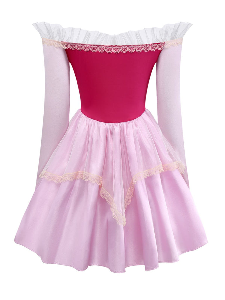 Robe princesse rose en tulle à épaules dénudées style Pinkie Pie des années 1940