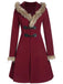 Manteau Vintage Années 50 Garnie de Fourrure à Boucle