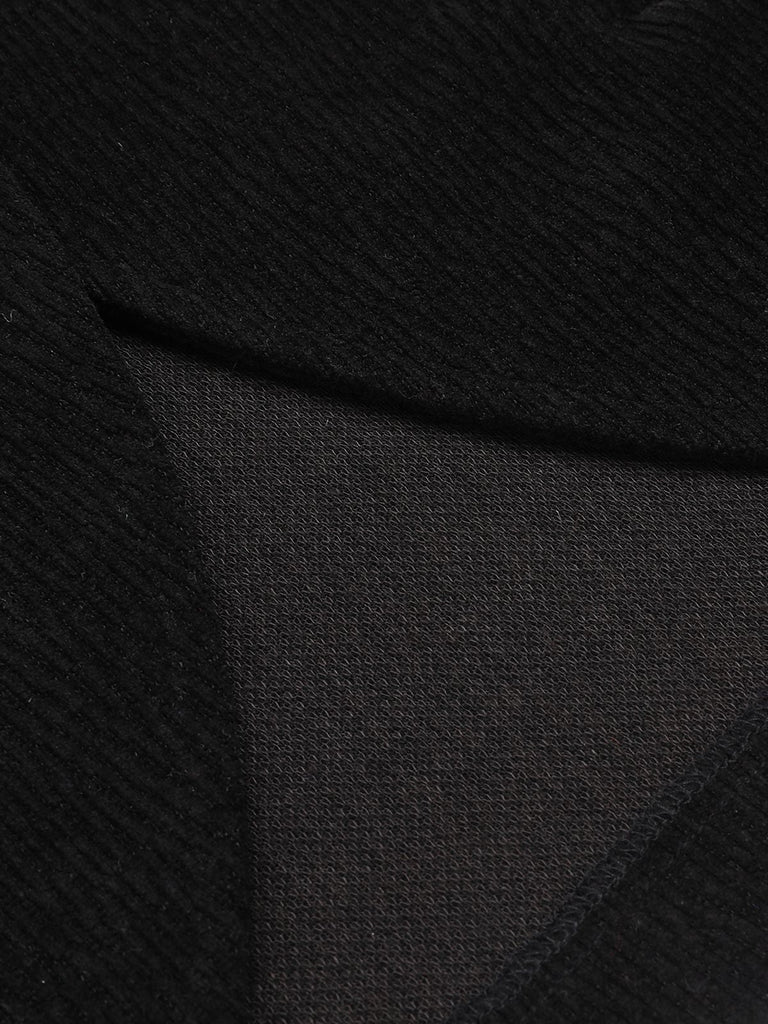 Veste courte en maille texturée noire Cocktail Chic