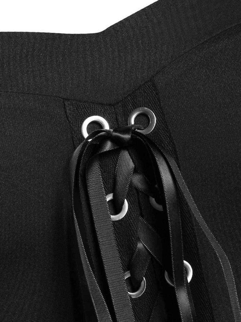 Robe à bretelles rouge manches transparentes Halloween des années 1950