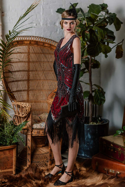 MUNAFIE Robe Charleston Années 20 à Paillettes Et Franges - Robe Flapper Gatsby Femme Soirée