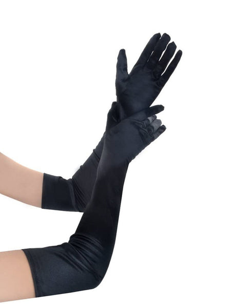 Gants Longs En Satin - Noir Et Blanc - Style Années 1920 - Pour Soirée, Mariage, Déguisement - 3