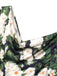 [Pré-vente] Robe à fleurs verte à col bénitier des années 1950
