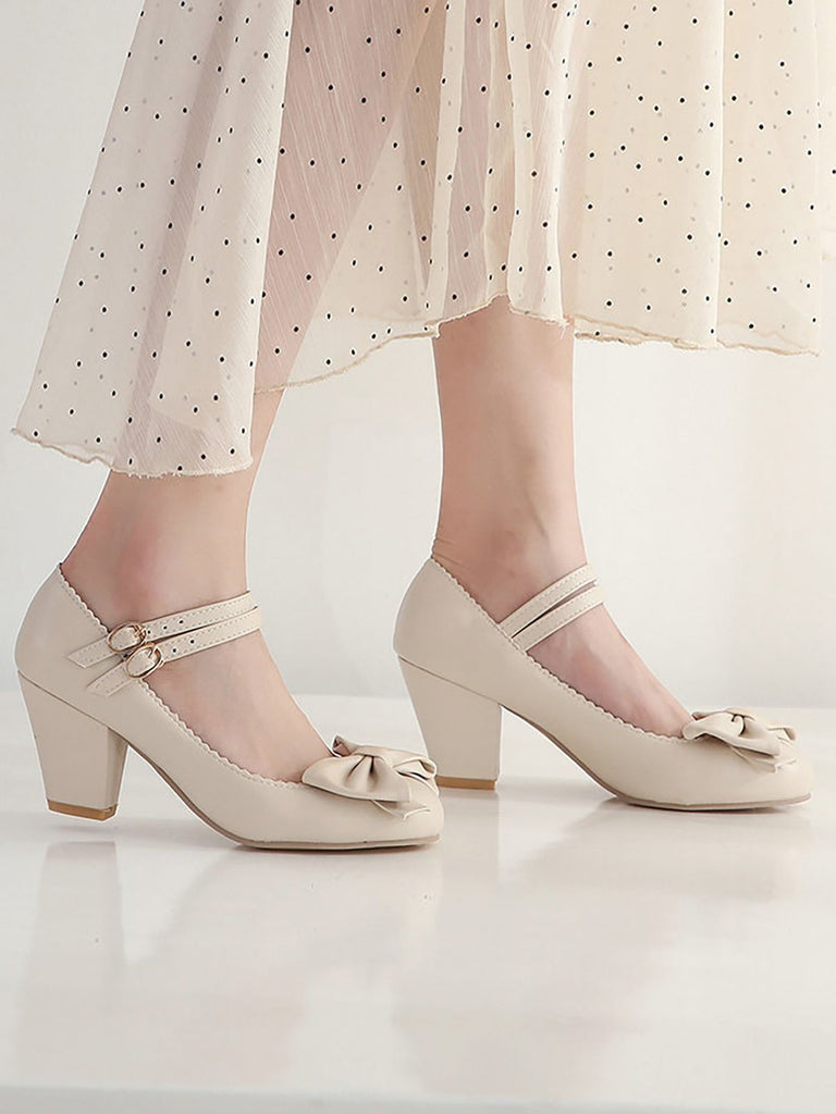 Chaussures à Talons Hauts avec Double Sangles