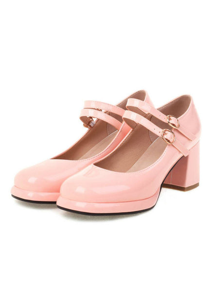 Chaussures Ary Jane Classiques à Talon Cubain Avec Sangle En T Et Bout