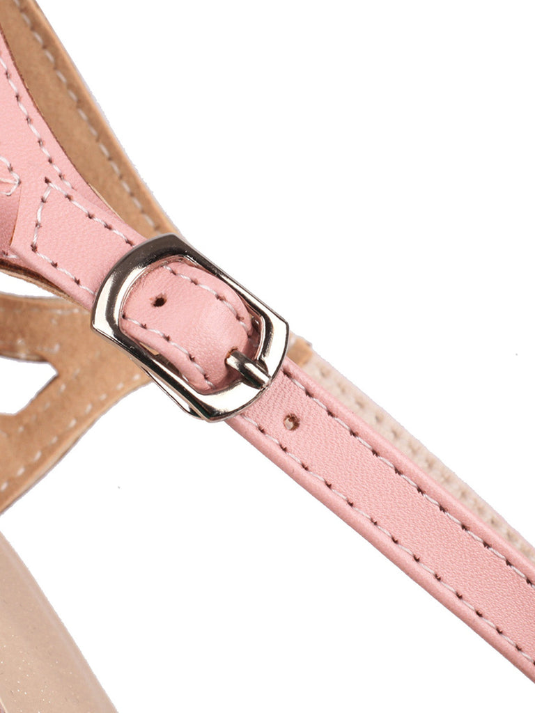 Chaussures à talons hauts bouclés à rayures et à pois