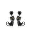 Boucles d'Oreilles Clous d'Halloween Chat Vintage