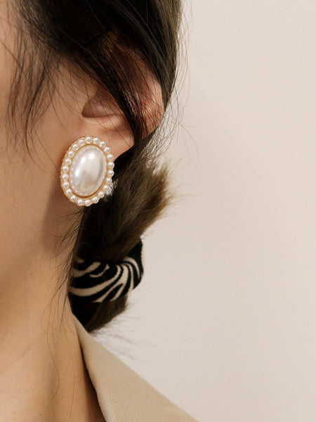 Boucles D'Oreilles Clips Vintage 60s/70s | Perles En Verre Coloré | Alliage Doré Occasion