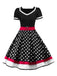 Robe Rockabilly Swing Vintage Année 50 Pois Ceinturée Cocktail