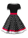 Robe Rockabilly Swing Vintage Année 50 Pois Ceinturée Cocktail