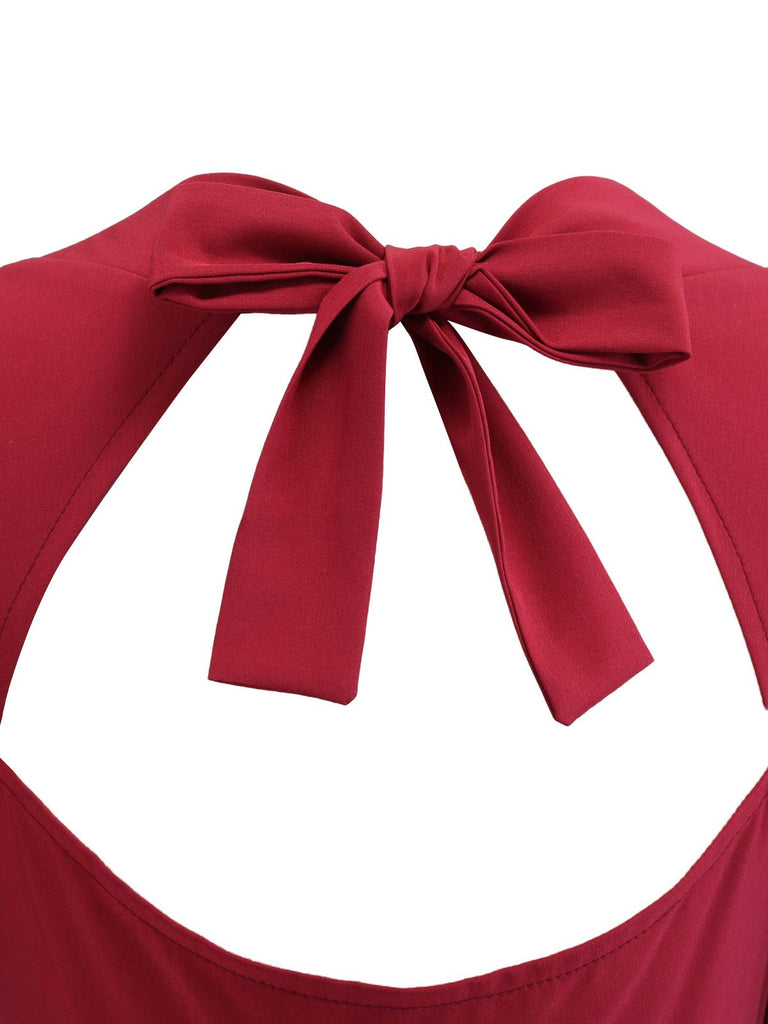 Robe Swing Vintage Année 50 Unie à Manches 3/4 Cocktail Chic