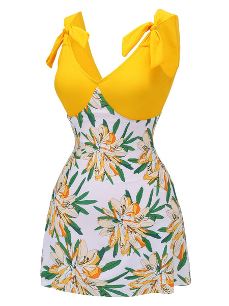 Maillot de Bain Femme 1 Piece Vintage Jaune main image 1