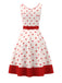 Robe rose pâle à col en cœur des années 1950