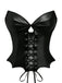 Corset gothique en cuir noir style chauve-souris années 1970