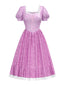 [Prévente] Robe de princesse manches bouffantes fleurs rose des années 1950