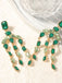 Boucles d'oreilles vintage en cristal et diamants en cascade