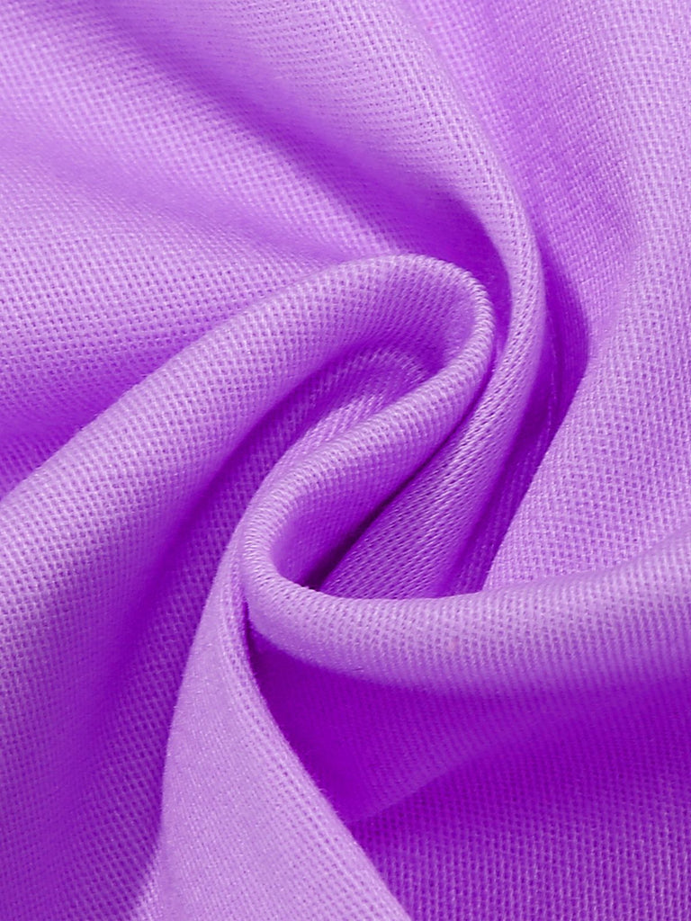 Robe sans manches col marin et nœud papillon couleur unie années 1950