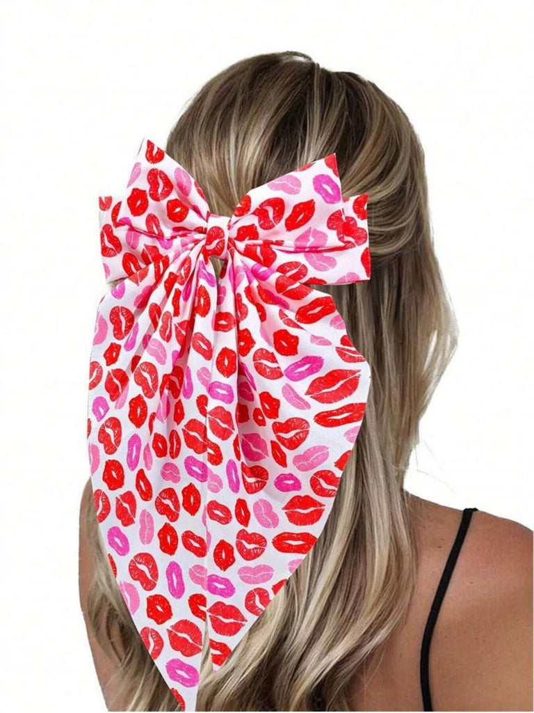 Épingle à cheveux nœud papillon imprimé cœur pour la Saint-Valentin