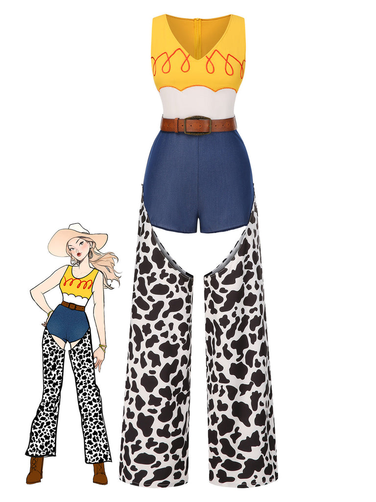 [Prévente] Combinaison style cowgirl et ceinture découpée années 1980