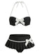 [Prévente] Ensemble bikini noir pendentif cœur et nœud années 50