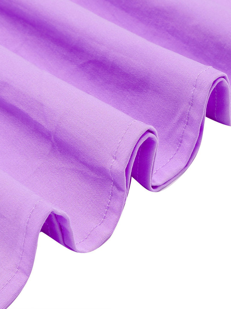 Robe sans manches col marin et nœud papillon couleur unie années 1950