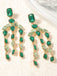 Boucles d'oreilles vintage en cristal et diamants en cascade