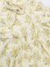 Robe jaune à fleurs et col en V manches bouffantes années 1960