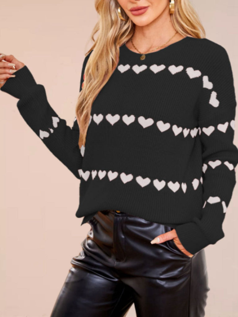 Pull Tricoté Cœur  Saint-Valentin Années 40