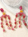 Boucles d'oreilles vintage en cristal et diamants en cascade