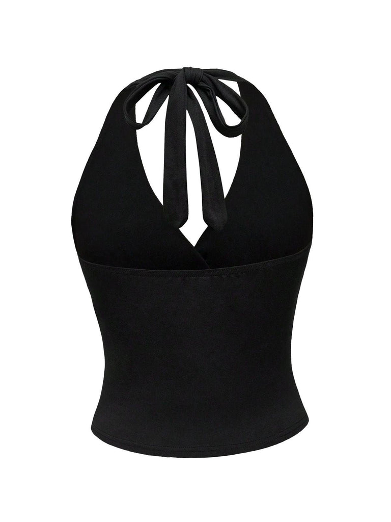 Haut cache-cœur imprimé léopard années 80