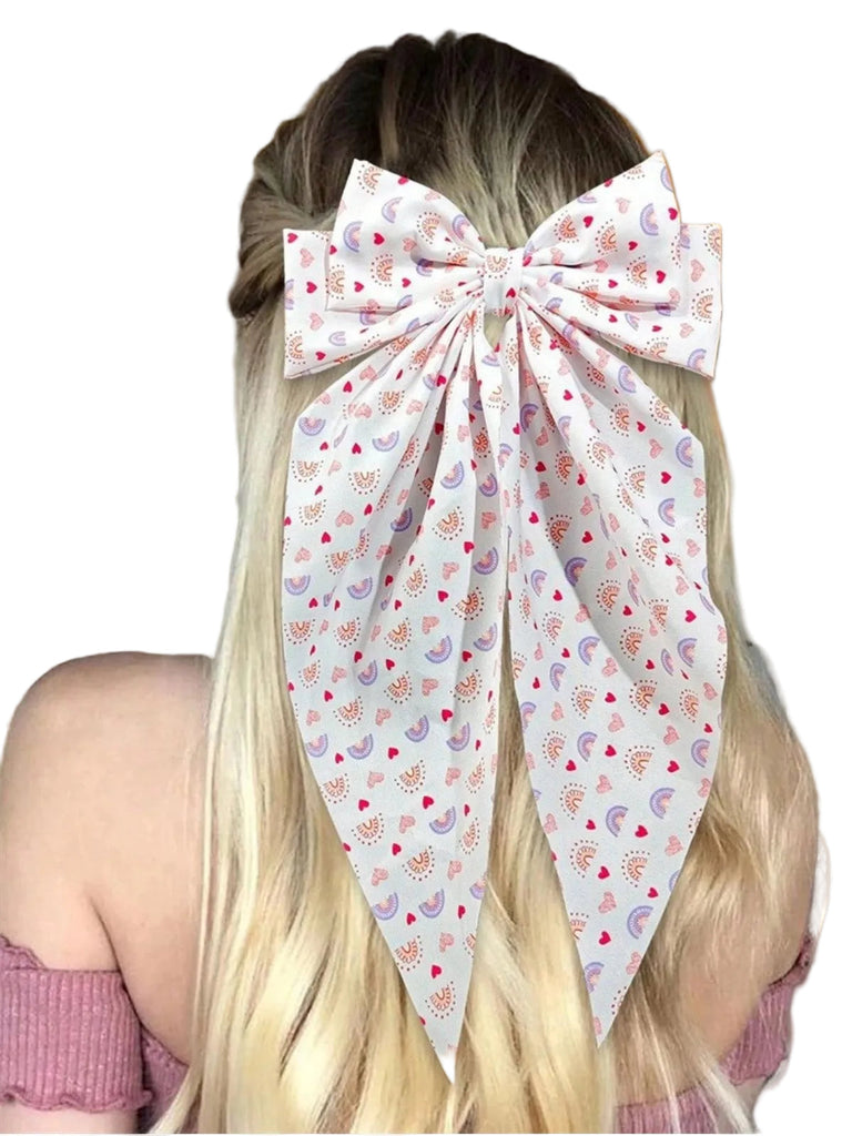 Épingle à cheveux nœud papillon imprimé cœur pour la Saint-Valentin