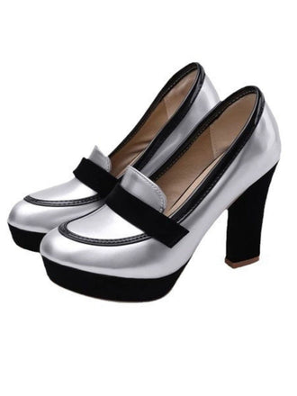 Chaussures Ă  talons hauts Ă  bout rond et colorblock