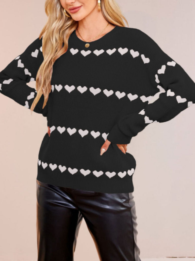 Pull Tricoté Cœur  Saint-Valentin Années 40