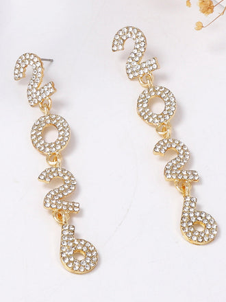 Boucles d'oreilles pendantes strass 2026 colorées pour le Nouvel An