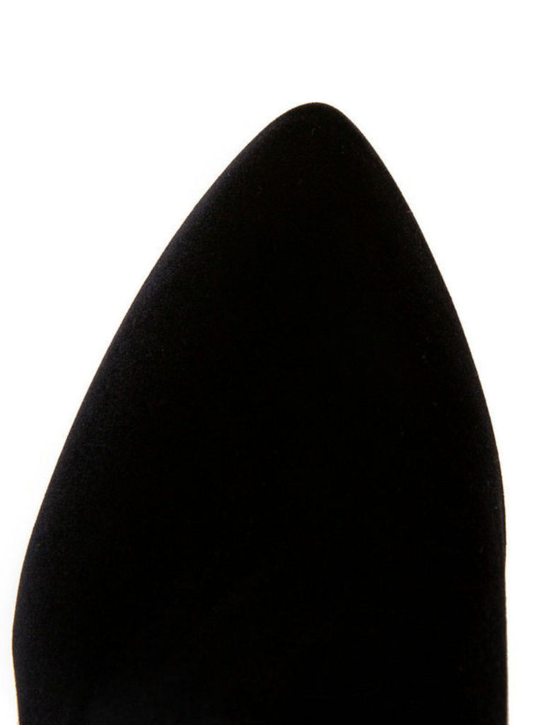 Escarpins vintage en velours uni bout pointu
