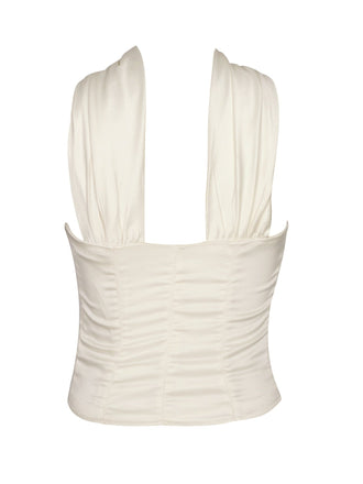 Haut tube dos nu en satin uni des années 1960